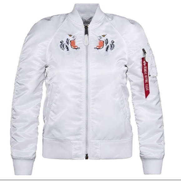 ALPHA WOMENS MA-1 SOUVENIR TIGER JACKET - Picture 3 of 8
